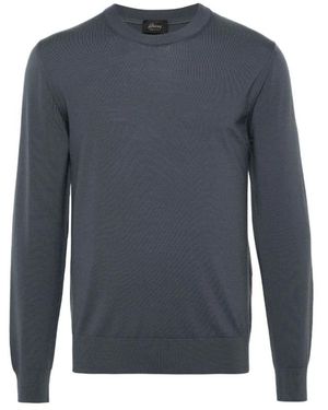 Brioni Serious grauer wollpullover - Blau