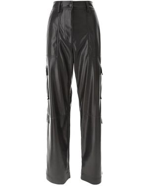 MSGM Faux Leren Cargo Broek - Zwart