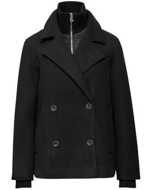 Street One Double-Breasted Coats - Black