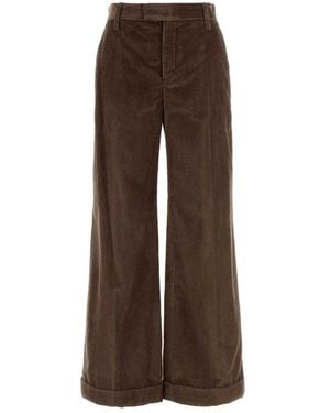 Brunello Cucinelli Broek Van Corduroy Met Wijde Pijpen - Bruin