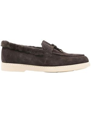 Doucal's Schoenen ,Bruin ,Leer Adler Loafers - Zwart