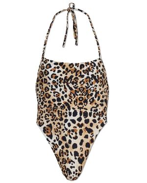 DSquared² Badmode ,Bruin ,Badpak Uit Één Stuk Met Dierenprint - Zwart