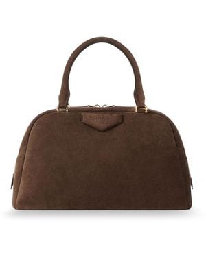 Givenchy Tassen ,Bruin ,Suède Double Handle Suede Handbag