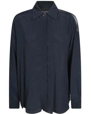 Dondup Oversized Crêpe De Chine Zijdeblend Shirt - Blauw