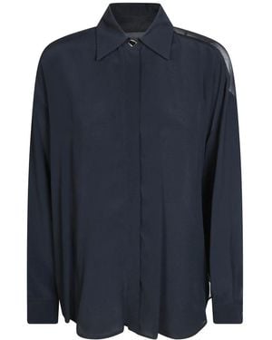 Dondup Oversized Crêpe De Chine Zijdeblend Shirt - Blauw