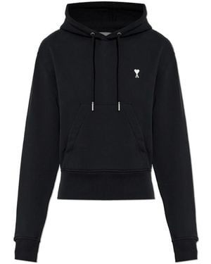 Ami Paris Hoodies & Sweatvesten ,Zwart ,Katoen Ami De Coeur Hoodie
