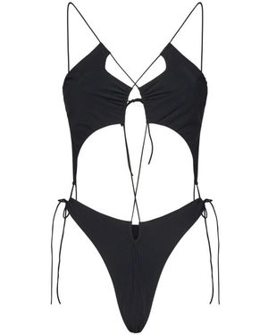 Amazuìn Schwarzer Asymmetrischer Cut-Out Badeanzug