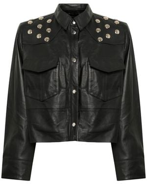 Gestuz Leather Jackets - Black