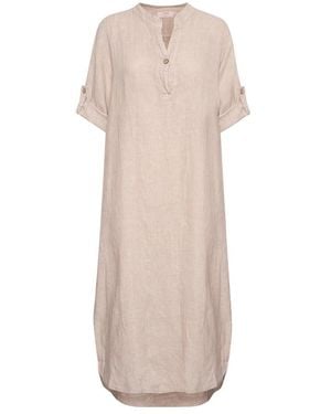 Cream Midi Dresses - Natural