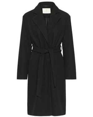 Kaffe Belted Coats - Negro