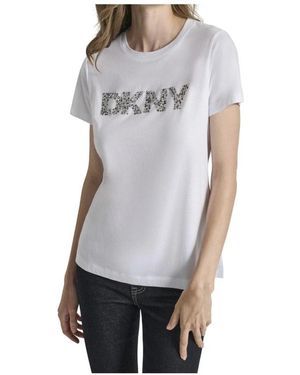 DKNY Satijnen T-Shirt - Grijs