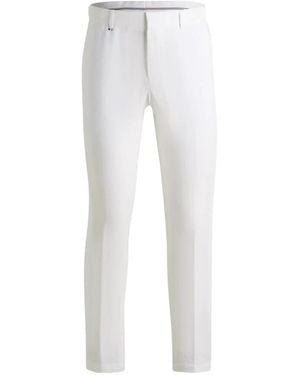 HUGO Slim Fit Leinen Formelle Hose Weiß