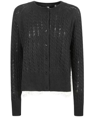 Ermanno Scervino Truien & Vesten ,Zwart ,Wol Gebreid Kabelvest