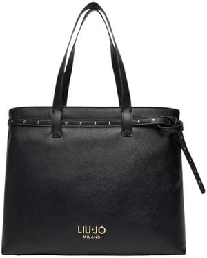 Liu Jo Studded Zipper Shopping Bag - Zwart