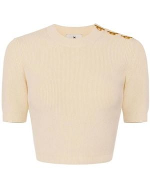 Elisabetta Franchi Round-Neck Knitwear - Neutro
