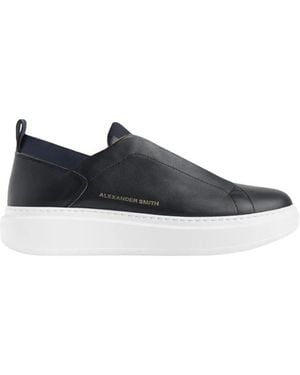 Alexander Smith Wembley Slip-On Herren Aus Weichem Blauem Leder