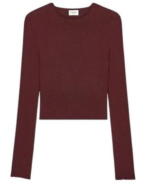 Saint Laurent Round-Neck Knitwear - Red