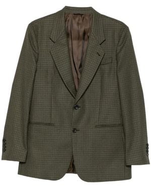 Reveres 1949 Blazer Met Visgraatpatroon En Enkele Rij Knopen - Groen