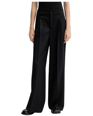 KENZO Weave Wide Leg Pants - Zwart