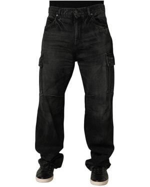Dolce & Gabbana Jeans ,Grijs ,Denim Cargo Denim Jeans - Zwart