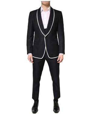 Dolce & Gabbana Kostuums ,Zwart ,Sicilia 3-Delig Pak