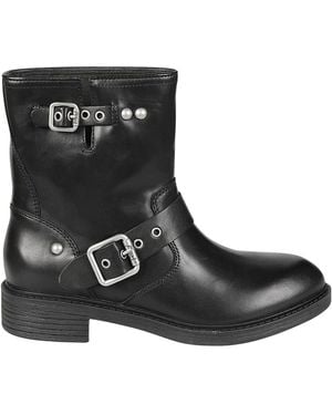 Ash Schoenen ,Zwart ,Leer Flame Lily Enkellaarsjes