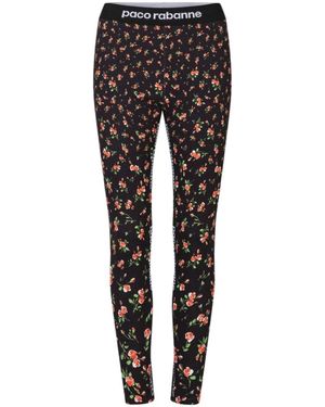 Rabanne Leggings Mit Blumenmuster - Schwarz