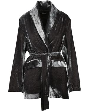 Alpha Studio Samtjacke Mit Schalkragen - Schwarz