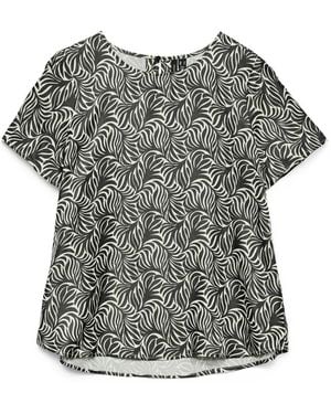 Vero Moda Grafische Print Korte Mouw Top - Grijs