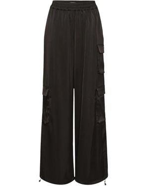 Gestuz Broeken ,Bruin ,Wijde Broek - Zwart