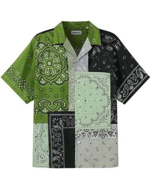 KENZO Patchwork Cotton Shirt - Green