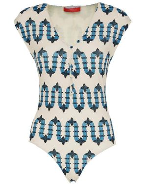 La DoubleJ Badpak Met Geometrische Print - Blauw