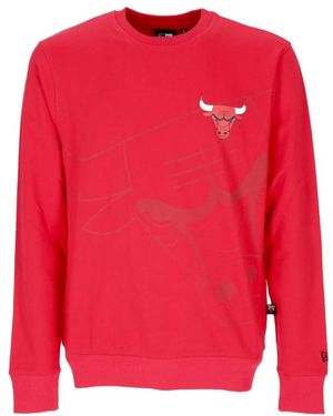 KTZ Sudadera Ligera Con Cuello Redondo Para Hombre Nba Washed Pack Graphic Cuello Redondo Chibul Front Door Rojo