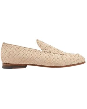 SCAROSSO Handgefertigte gewebte wildleder-pennyloafer,vittorio gewebte lederloafers - Weiß