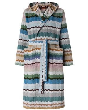 Missoni Nachtkleding ,Veelkleurig ,Eva Badjas Met Capuchon - Blauw