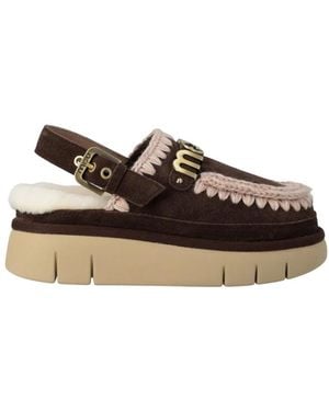 Mou Schoenen ,Bruin ,Wol Bounce Clog Back Strap