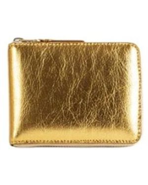 Comme des Garçons Accessoires ,Geel ,Leer Zip Around Portemonnee - Metallic