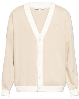 Maison Kitsuné Truien & Vesten ,Katoen Contrasted Cotton Comfort Cardigan - Naturel