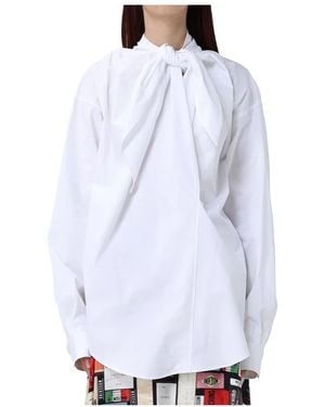 Moschino Overhemden ,Wit ,Katoen Camicia Colletto Over Size