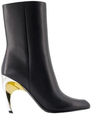 McQueen Schoenen ,Zwart ,Leer Armadillo Enkellaars