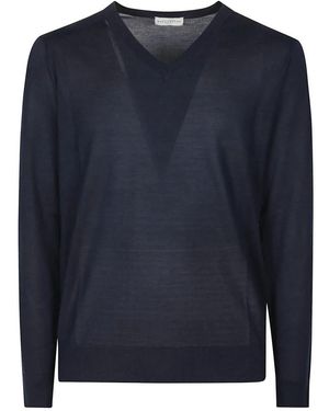 Ballantyne V-Neck Knitwear - Blue