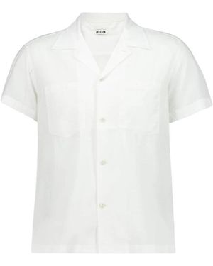 Bode Overhemden ,Wit ,Katoen Voile Short Sleeve Shirt
