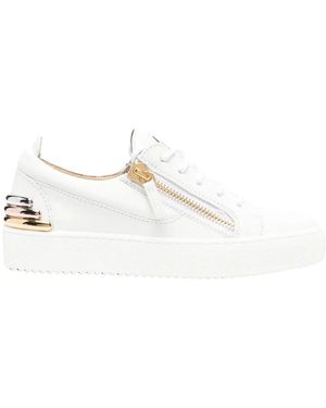 Giuseppe Zanotti Ledersneaker Mit Reißverschlussdetail - Weiß