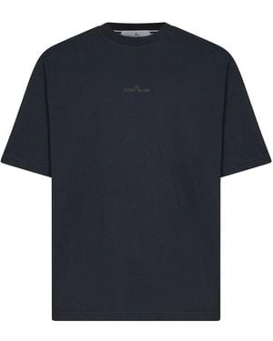 Stone Island Katoenen T-Shirt - Blauw
