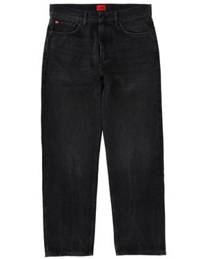 HUGO Jeans ,Grijs ,Denim Relaxed Fit Denim Jeans - Zwart