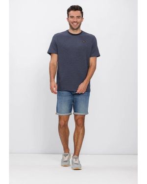 PME LEGEND Tops ,Blauw ,Katoen Two Tone Textured Stripe T-Shirt