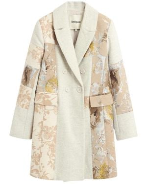 Desigual Double-Breasted Coats - Neutro