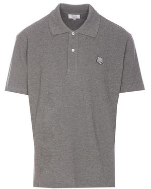Maison Kitsuné Grijze Polo Met Logo Patch - Grijs
