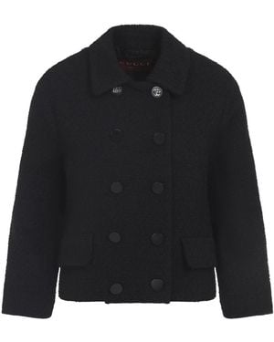Gucci Schwarze Woll-Boucle-Jacke