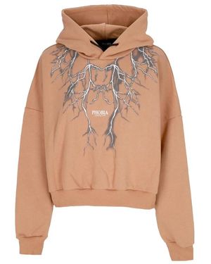 PHOBIA ARCHIVE Lightning Crop Hoodie - Naturel
